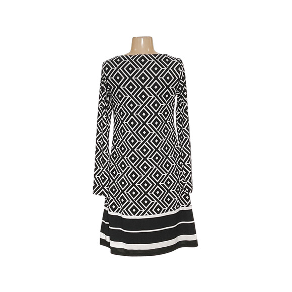 INC Intl Concepts Black Graphic Print Midi Shift Dress - Picture 2 of 4